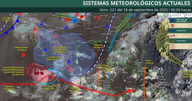 ¿Cuáles estados tendrán precipitaciones con vientos fuertes HOY?