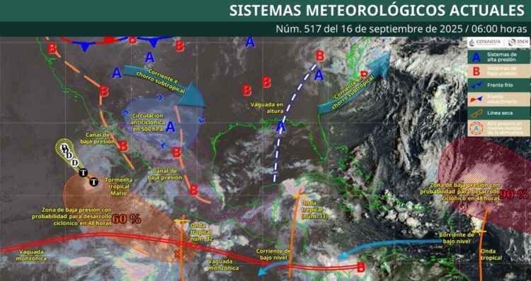 ¿En qué estados afectará la tormenta tropical Mario?