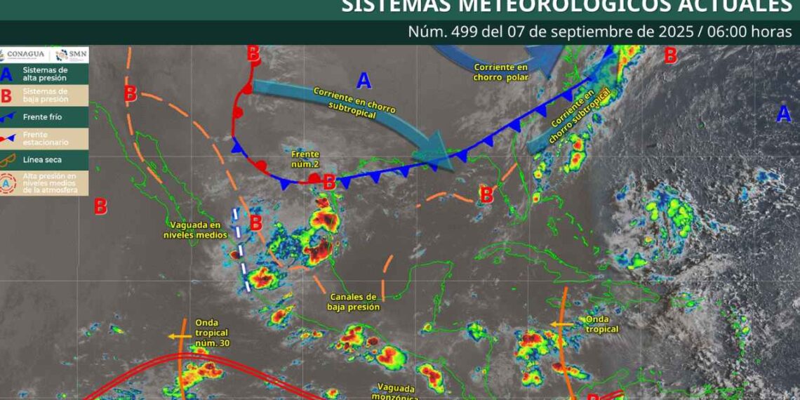 ¿Frente frío No. 2 provocará descenso de temperatura y lluvias intensas en México?