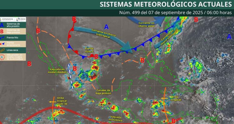 ¿Frente frío No. 2 provocará descenso de temperatura y lluvias intensas en México?