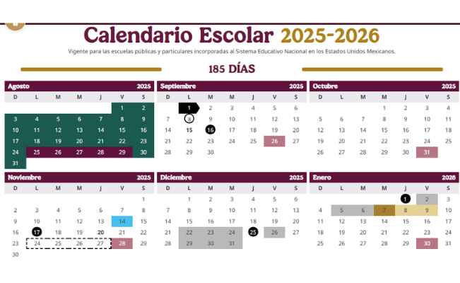 ¿Habrá días de descanso para estudiantes en el mes de octubre?
