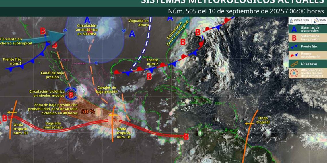 ¿Qué regiones tendrán bajas temperaturas debido al frente frío No. 3, según el SMN?