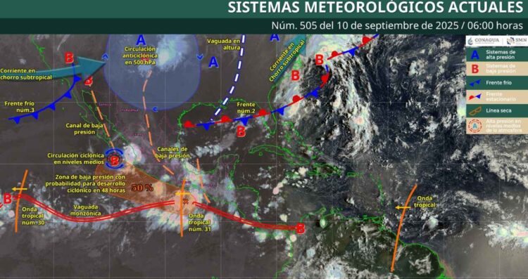 ¿Qué regiones tendrán bajas temperaturas debido al frente frío No. 3, según el SMN?