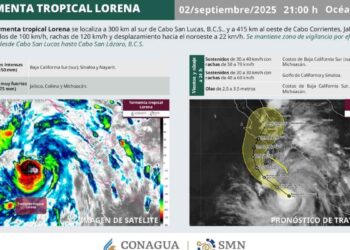 ¿Tormenta tropical Lorena podría evolucionar a huracán de categoría 2?