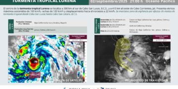 ¿Tormenta tropical Lorena podría evolucionar a huracán de categoría 2?