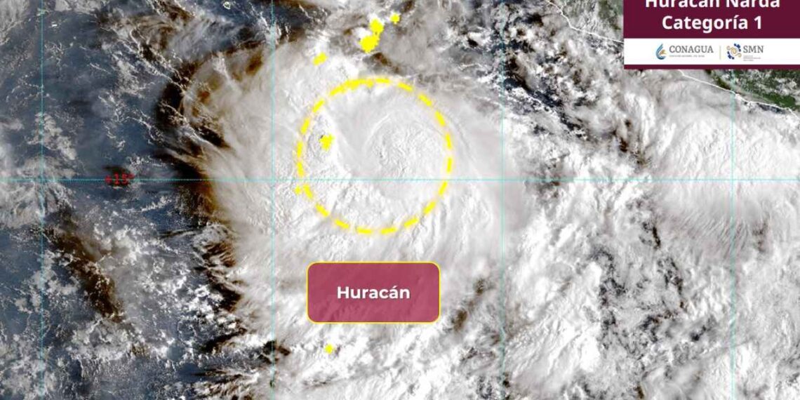 ‘Narda’ se intensifica a Huracán de categoría 1: ¿Cuál es su trayectoria?