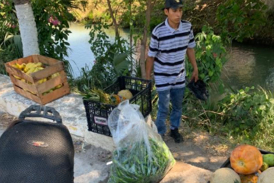 Vuelca trimoto con carga de fruta a canal en El Mante, Tamaulipas