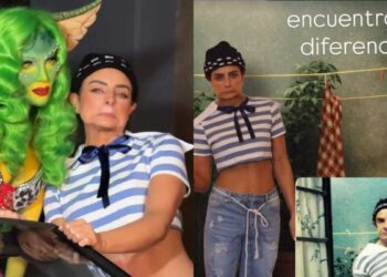 Aislinn Derbez brilla en fiesta de Belinda con disfraz de Aarón Abasolo