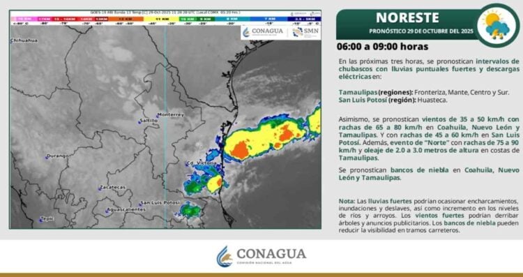 Así afectará el frente frío 11 a los municipios de Tamaulipas, según el SMN