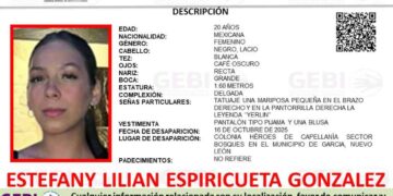 Buscan a Estefany Lilian Espiricueta González, quien desapareció en García, Nuevo León