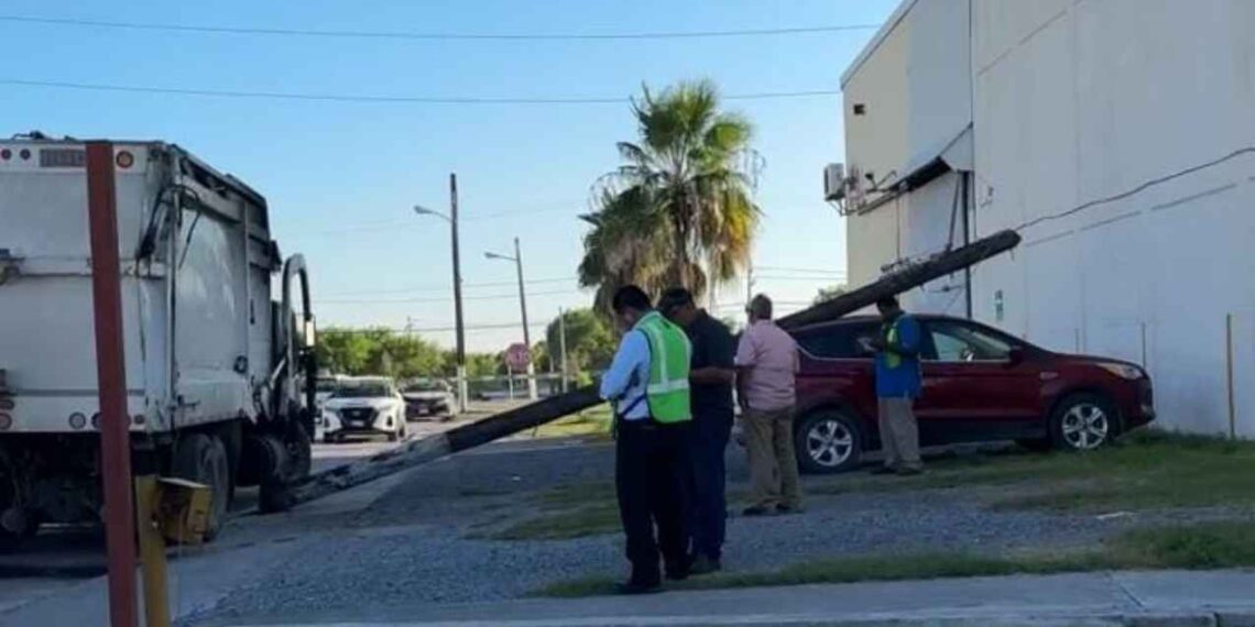 camión de basura poste Matamoros
