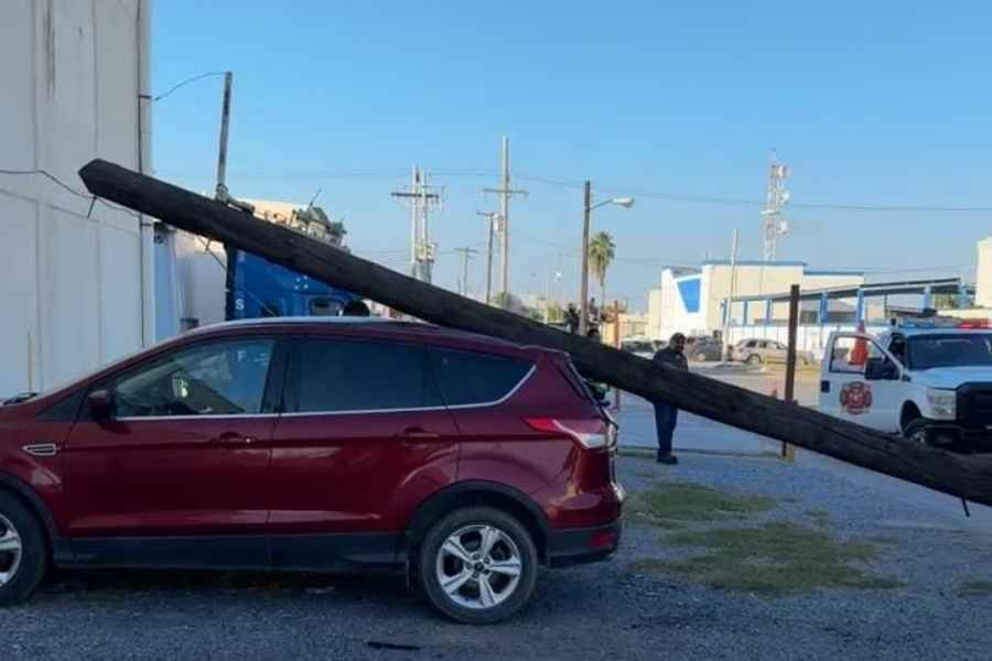 camión de basura poste Matamoros 