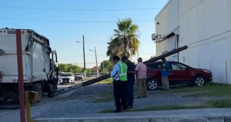 camión de basura poste Matamoros