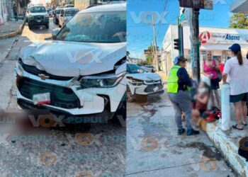 Conductora resulta lesionada al verse involucrada en aparatoso choque en Ciudad Madero, Tamaulipas