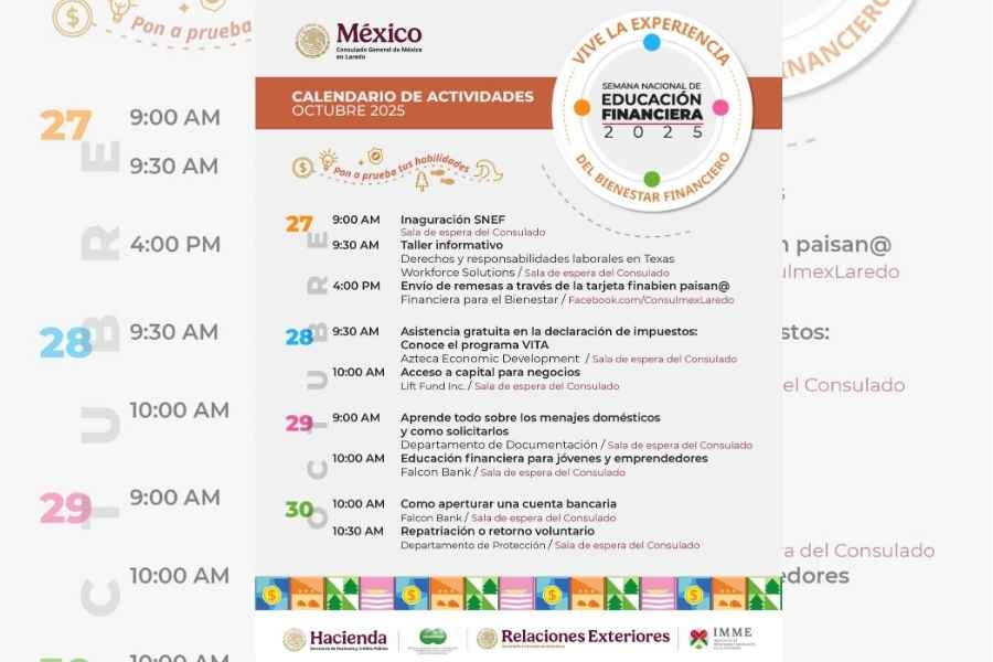 Consulado de México en Laredo, Texas impulsa la educación financiera 
