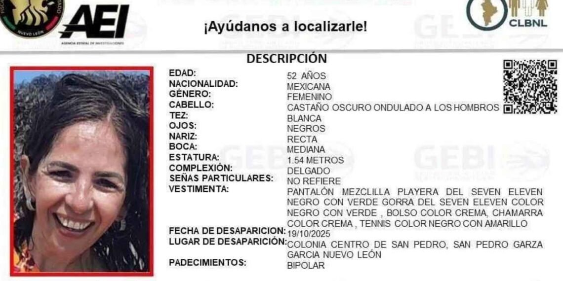 Desaparece mujer en San Pedro