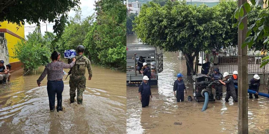 Difunden imágenes de las inundaciones en los municipios de Veracruz ocasionadas por las lluvias