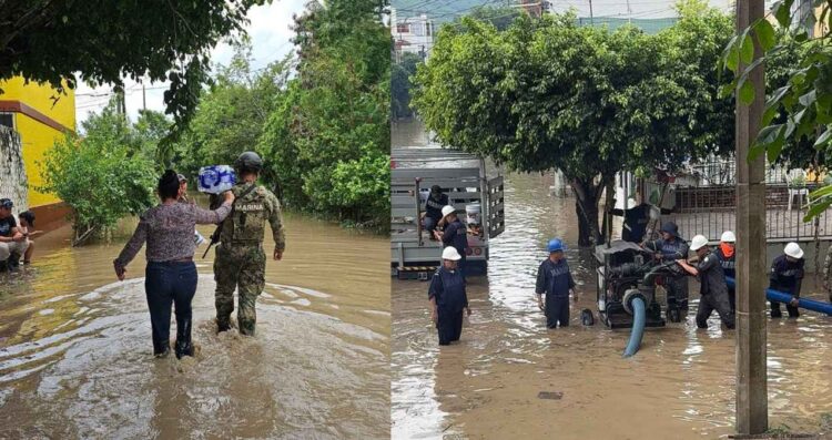 Difunden imágenes de las inundaciones en los municipios de Veracruz ocasionadas por las lluvias