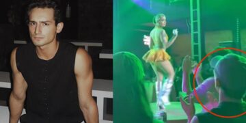 Emilio Osorio sorprende al aplaudir a Leslie Gallardo durante la obra de Niurka