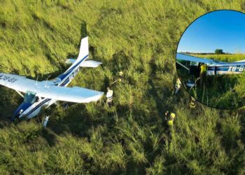 FOTOS: Aeronave aterriza de emergencia en Aldama, Tamaulipas