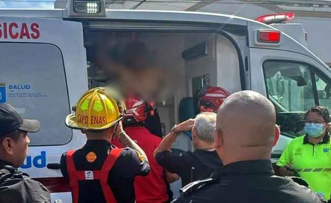 Flamazo en taller de montacargas en Monterrey, Nuevo León, deja dos personas lesionadas