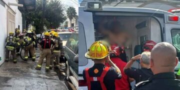 Flamazo en taller de montacargas en Monterrey, Nuevo León, deja dos personas lesionadas