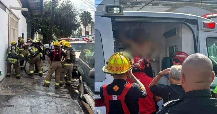 Flamazo en taller de montacargas en Monterrey, Nuevo León, deja dos personas lesionadas