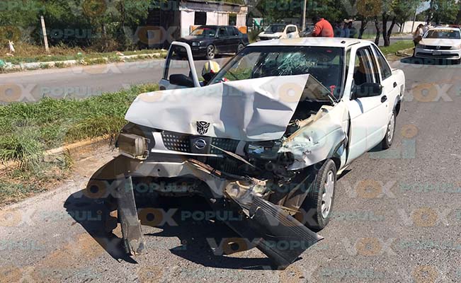 Fuerte choque por alcance deja múltiples lesionados en avenida de Ciudad Victoria, Tamaulipas