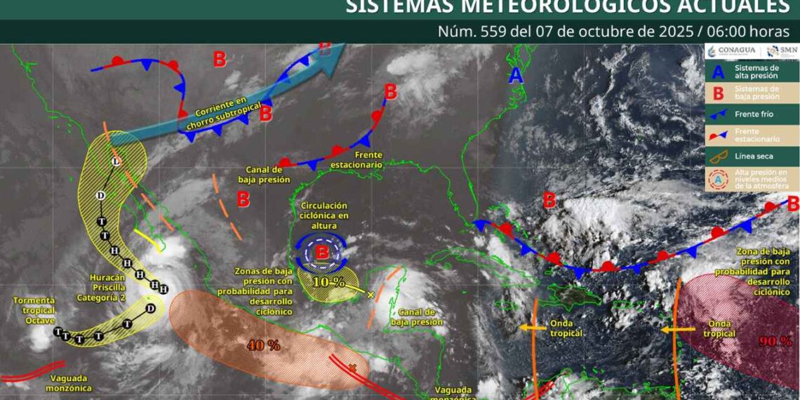 Huracán Priscilla dejará lluvias intensas y vientos fuertes: ¿En qué regiones dejará afectaciones?