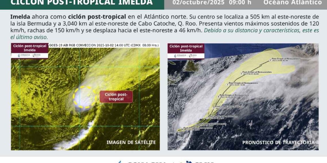 Imelda se degrada a ciclón post-tropical, según el SMN: ¿Dónde se encuentra localizado?