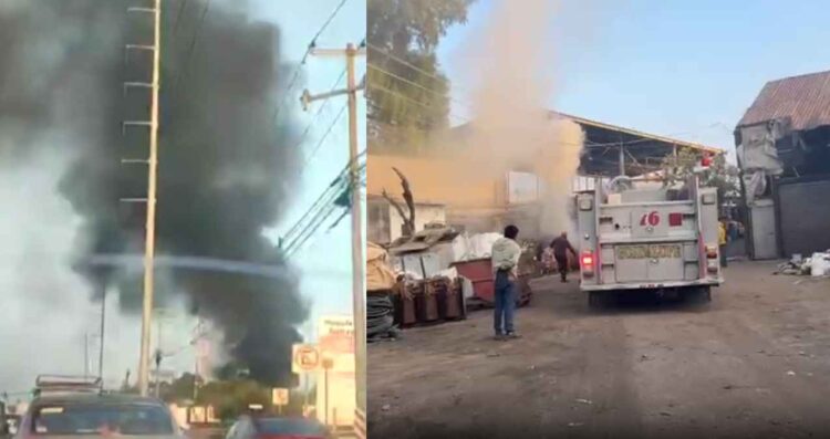 Incendio en bodega de Guadalupe, Nuevo León, moviliza a bomberos
