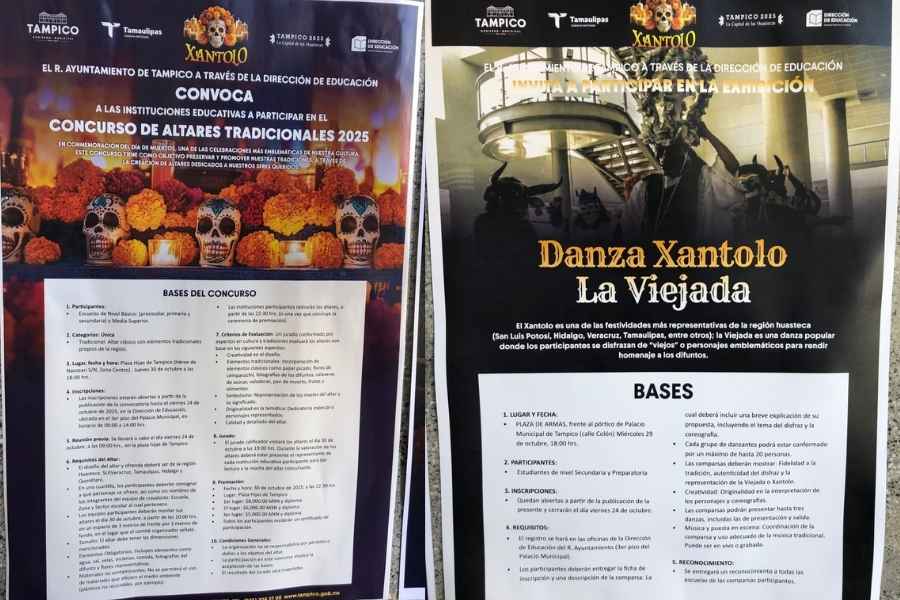 Invitan a escuelas de Tampico, Tamaulipas, a participar en altares, catrinas y viejadas del Xantolo 2025