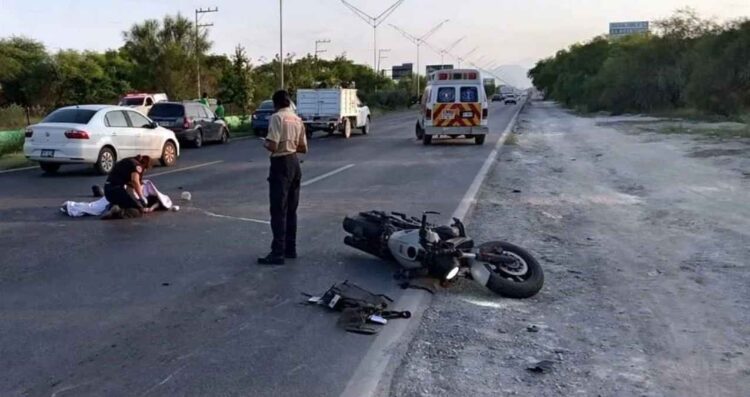 motociclista impactado alcance Apodaca