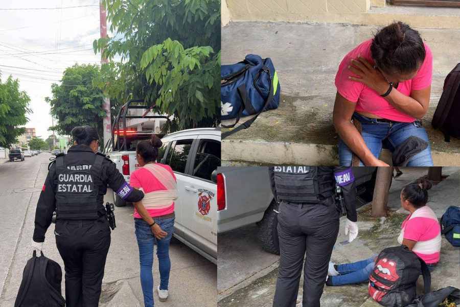 Mujer golpeada por su hijo en Madero (1)