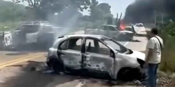 vehículos incendiados Chiapas