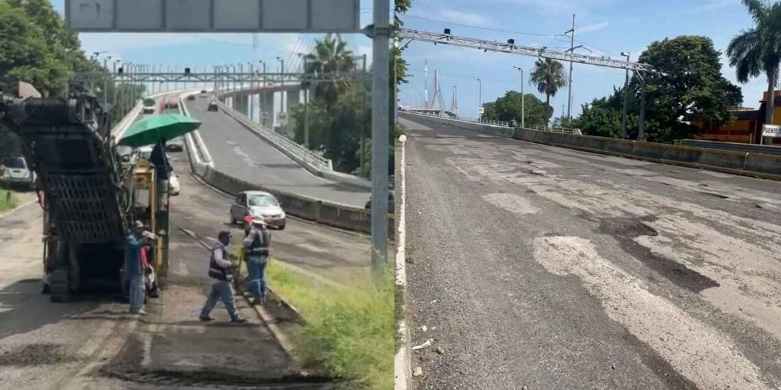 Puente de Tampico recibe mejoras estructurales y de alumbrado en su rehabilitación