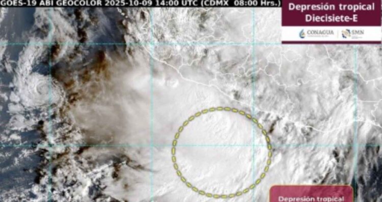 Se forma la depresión tropical Diecisiete-E en el Océano Pacífico: ¿Dónde ocasionará lluvias torrenciales?