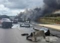 Se incendia pipa México-Puebla