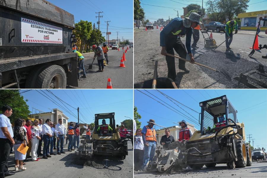 bacheo en ruta escolar de victoria