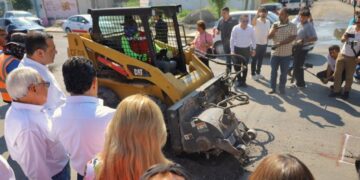 bacheo en ruta escolar de victoria