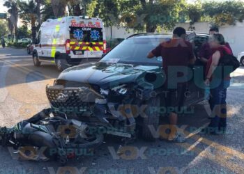 choque contra empleado de comapa victoria