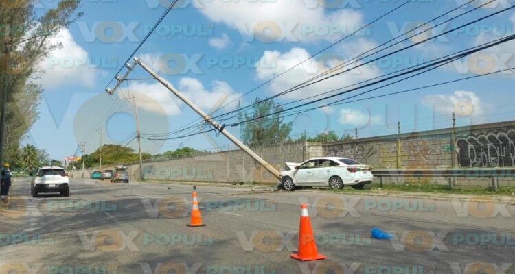 choque contra poste cfe en tampico
