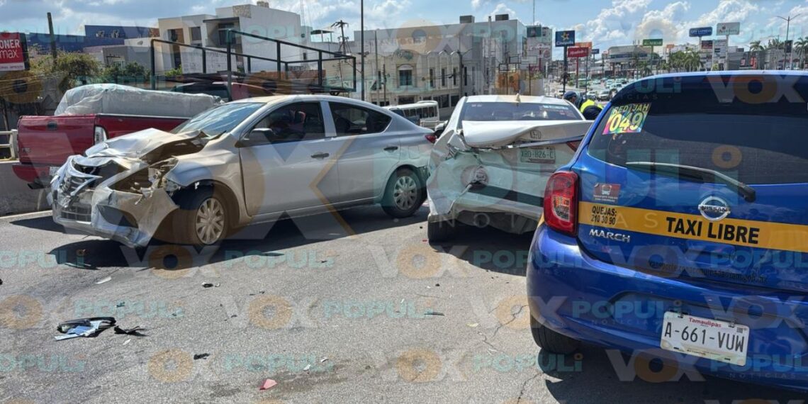 choque múltiple hoy en Tampico