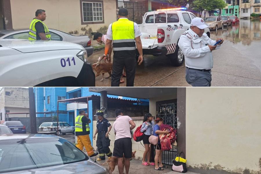 evacúan familias en ciudad madero