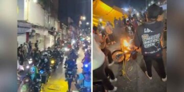incendian moto en Cuernavaca