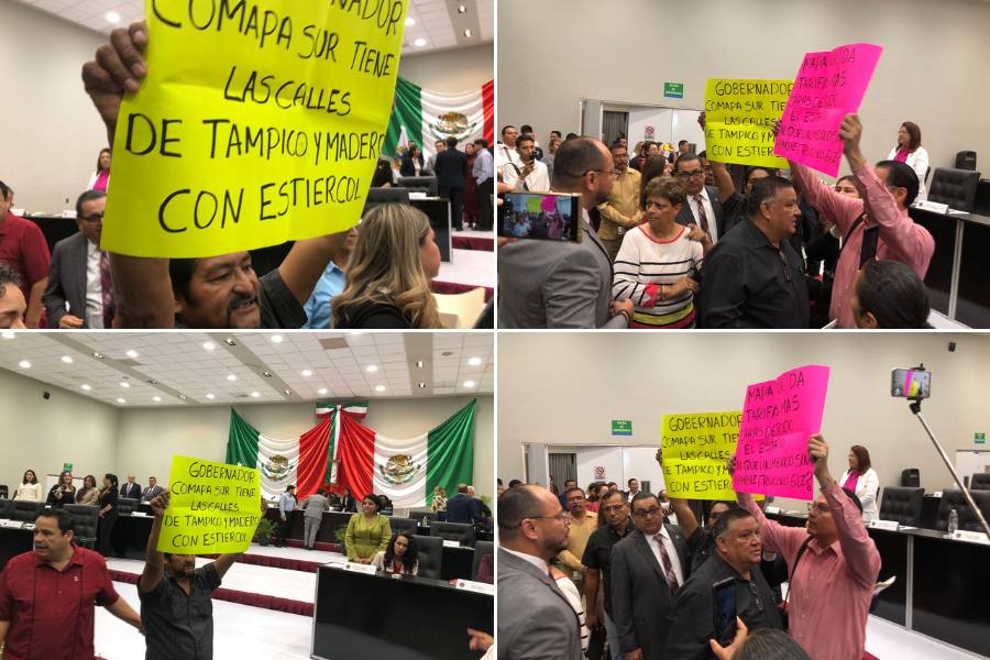 manifestación en Congreso de Tampico