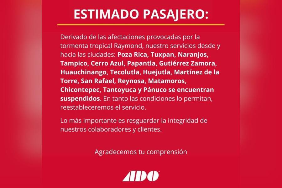 suspenden salidas de autobuses desde Tampico