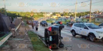volcadura de auto en tampico