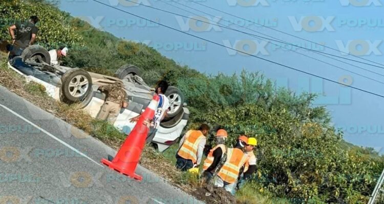 volcadura en carretera victoria-soto la marina
