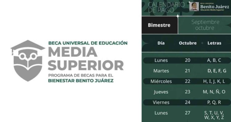 ¿A quiénes les toca cobrar la Beca Benito Juárez el martes 21 y miércoles 22 de octubre?